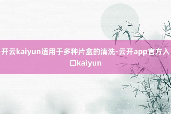 开云kaiyun适用于多种片盒的清洗-云开app官方入口kaiyun