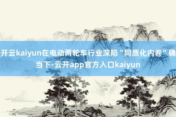 开云kaiyun在电动两轮车行业深陷“同质化内卷”确当下-云开app官方入口kaiyun