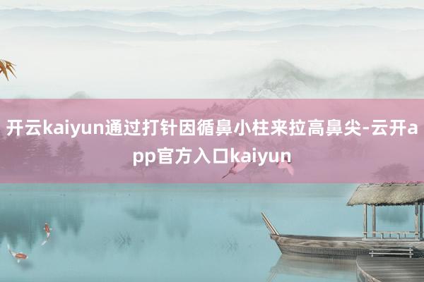 开云kaiyun通过打针因循鼻小柱来拉高鼻尖-云开app官方