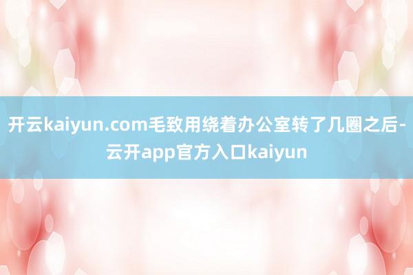 开云kaiyun.com毛致用绕着办公室转了几圈之后-云开app官方入口kaiyun
