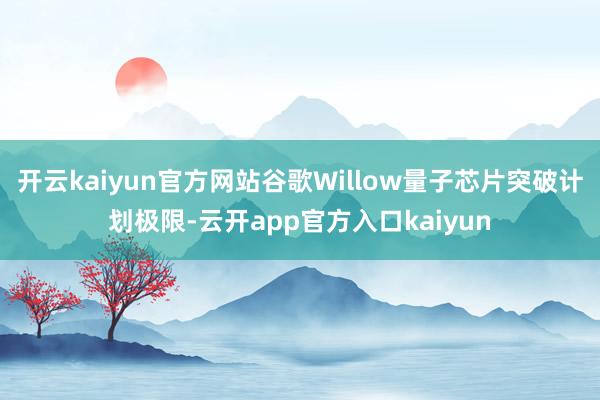 开云kaiyun官方网站谷歌Willow量子芯片突破计划极限-云开app官方入口kaiyun