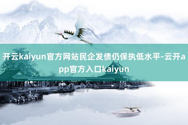 开云kaiyun官方网站民企发债仍保执低水平-云开app官方入口kaiyun