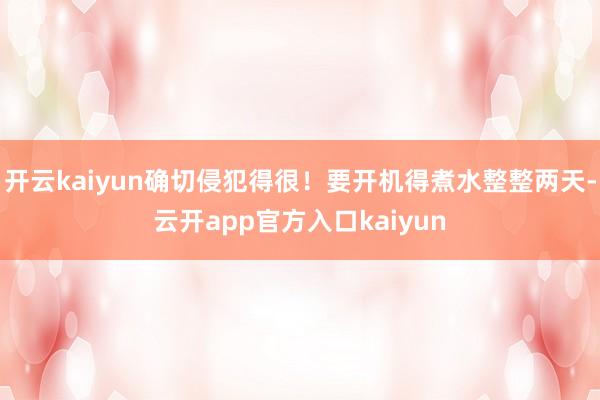 开云kaiyun确切侵犯得很！要开机得煮水整整两天-云开ap