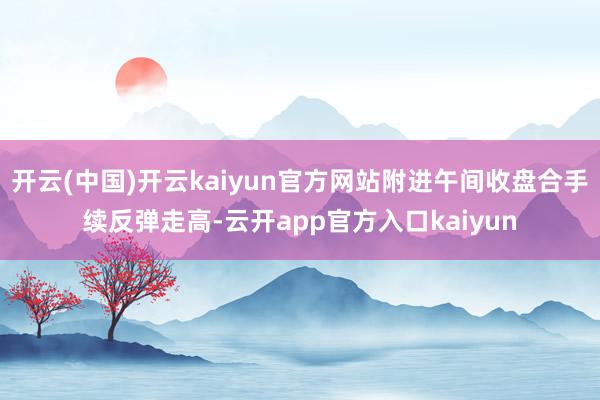 开云(中国)开云kaiyun官方网站附进午间收盘合手续反弹走