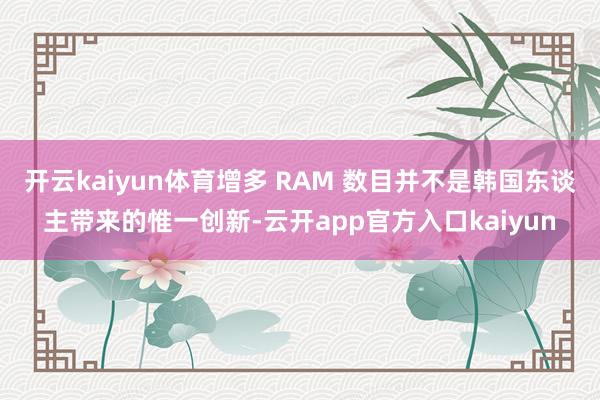 开云kaiyun体育增多 RAM 数目并不是韩国东谈主带来的