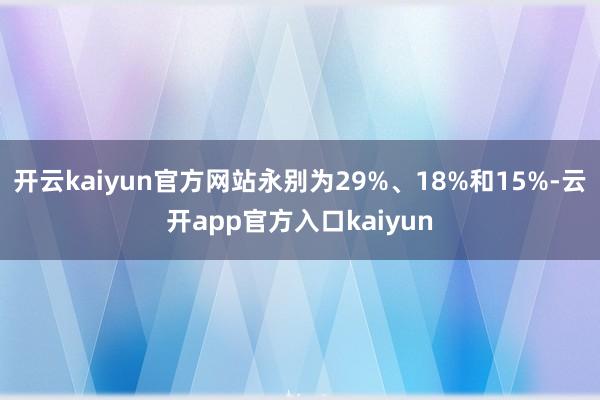 开云kaiyun官方网站永别为29%、18%和15%-云开a