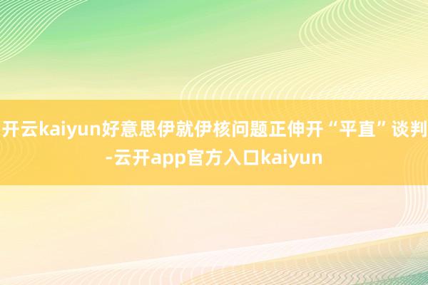 开云kaiyun好意思伊就伊核问题正伸开“平直”谈判-云开a
