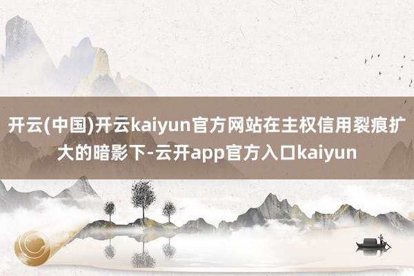 开云(中国)开云kaiyun官方网站在主权信用裂痕扩大的暗影